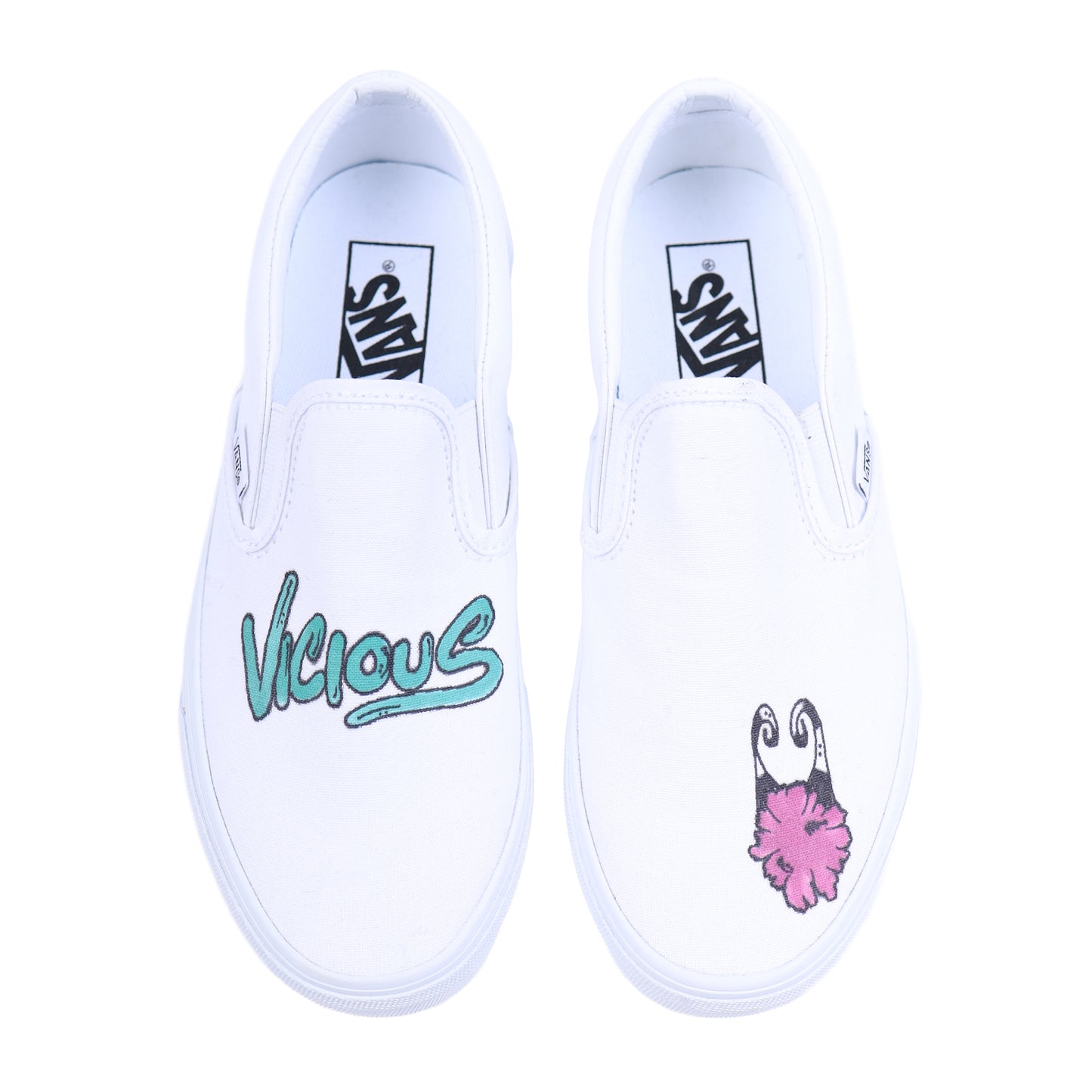 MATTY BOY HAND DRAWN VANS SLIP ONS