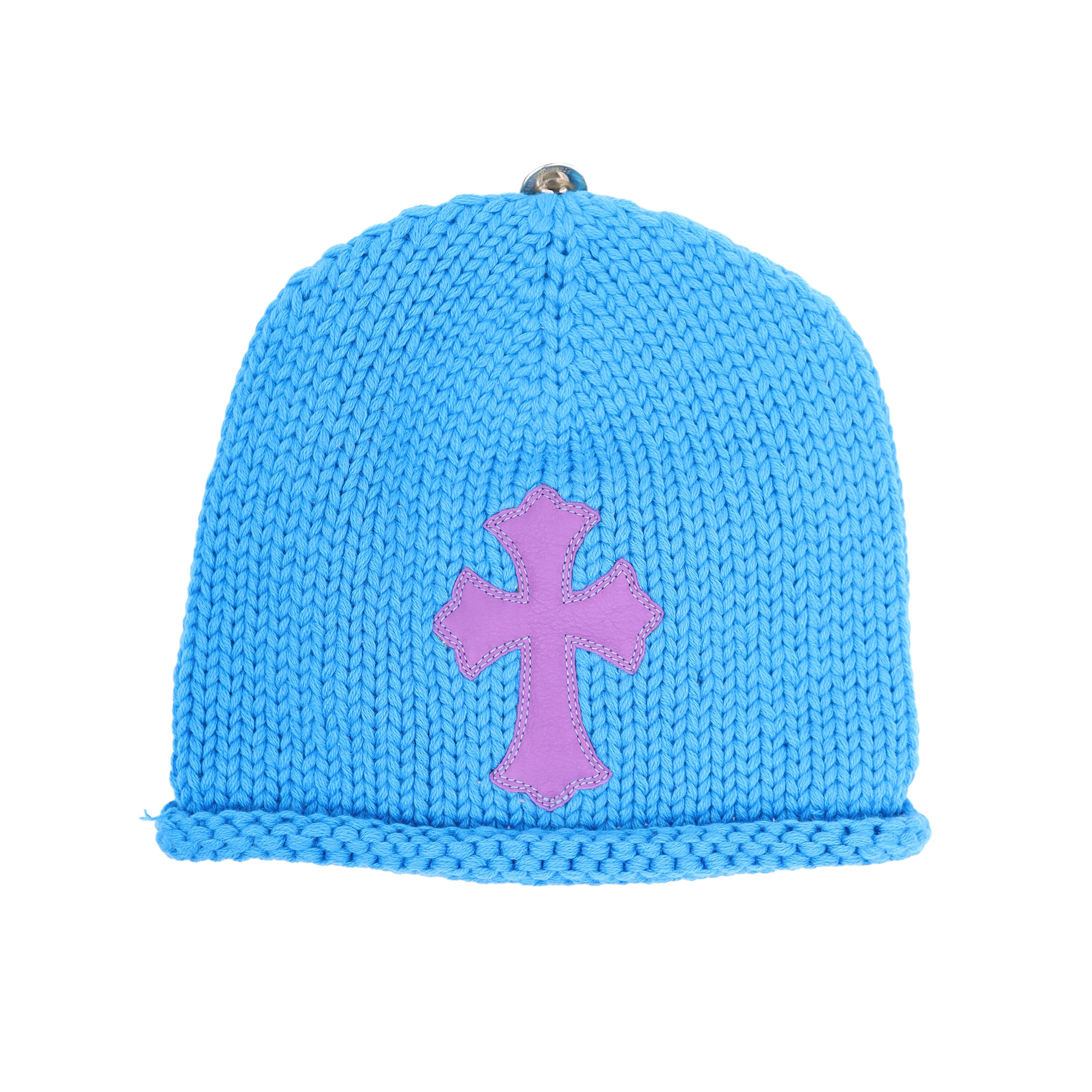 BLUE PURPLE CASHMERE CROSS PATCH BEANIE – Starchive