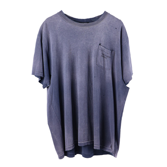 ERD THRASHED DESTROYED LOGO POCKET TEE FADED BLUE