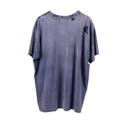 ERD THRASHED DESTROYED LOGO POCKET TEE FADED BLUE