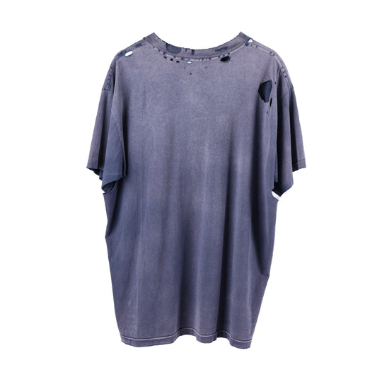 ERD THRASHED DESTROYED LOGO POCKET TEE FADED BLUE