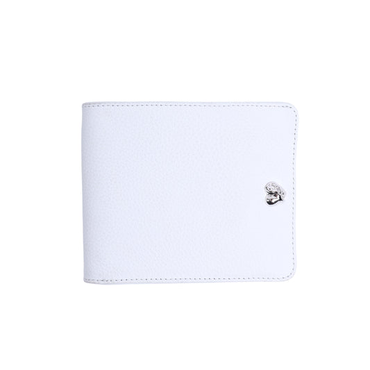 WHITE CHROME HEARTS BIFOLD HEART WALLET RHODIUM PLATED