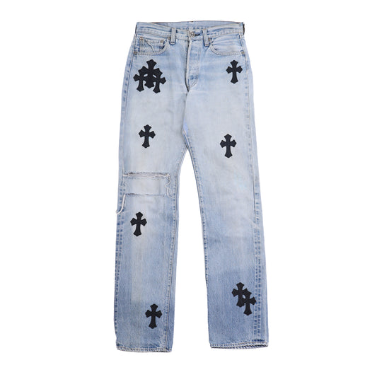 BLACK CROSS PATCH 501 LEVI'S DENIM
