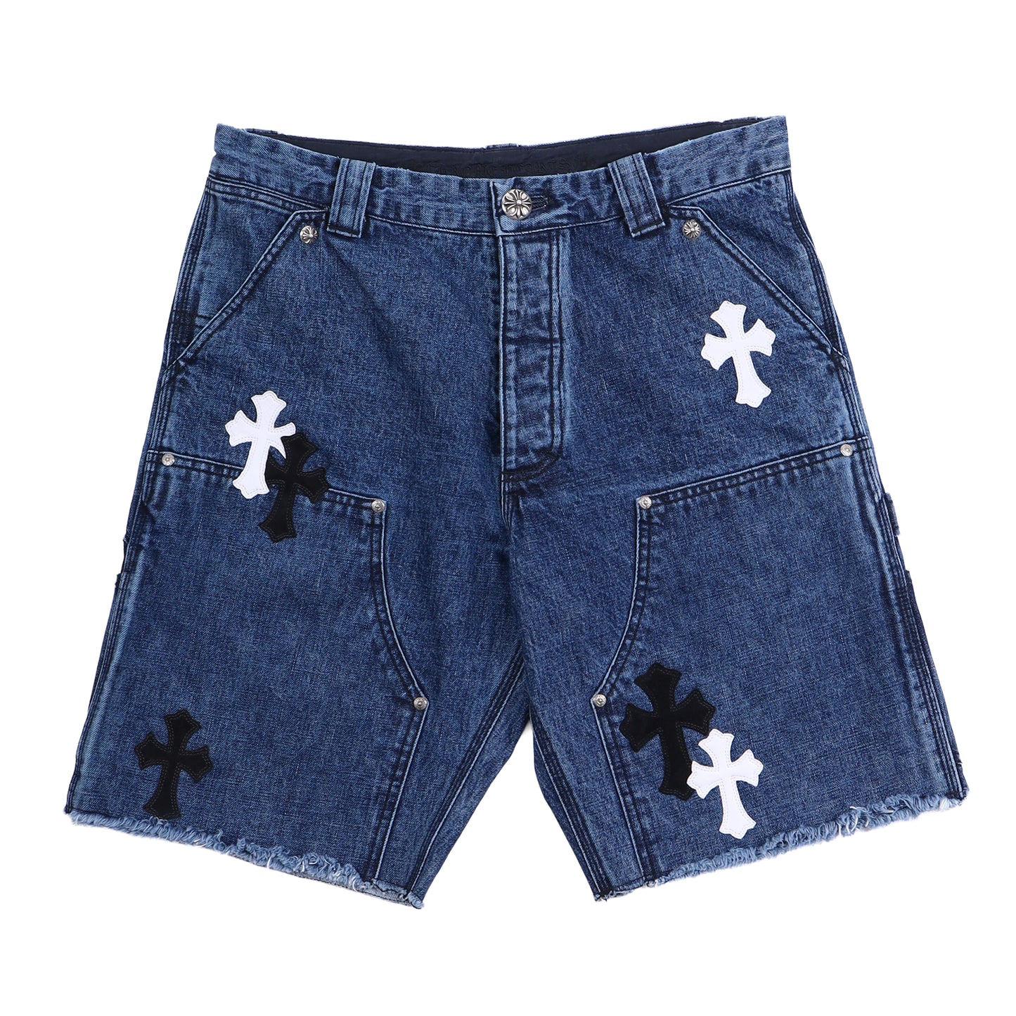 CARPENTER CROSS PATCH SHORT WHITE + BLACK SUEDE