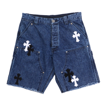 CARPENTER CROSS PATCH SHORT WHITE + BLACK SUEDE