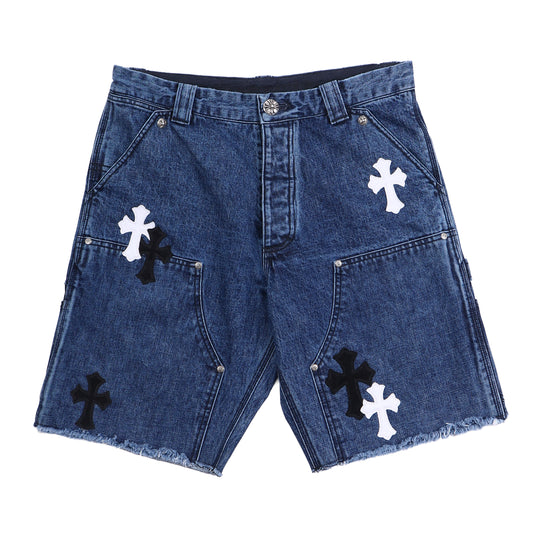 CARPENTER CROSS PATCH SHORT WHITE + BLACK SUEDE