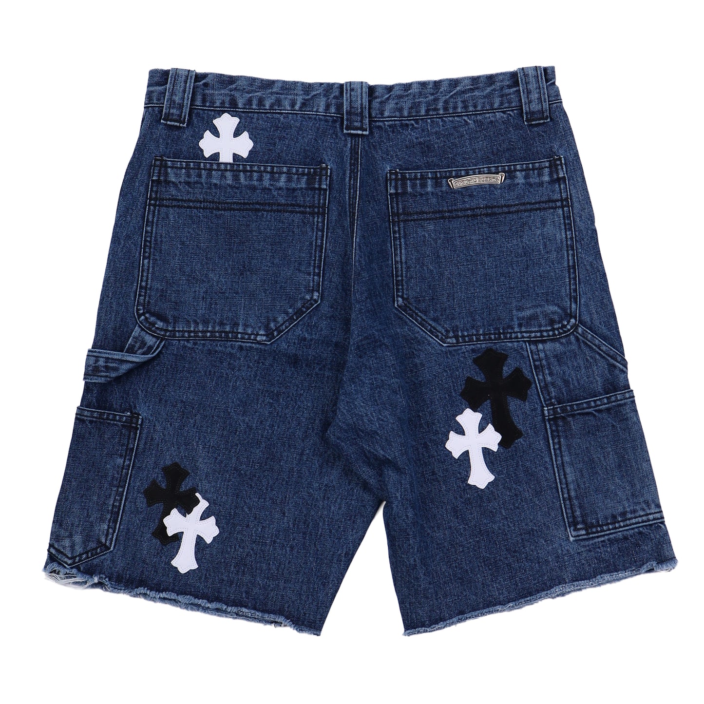 CARPENTER CROSS PATCH SHORT WHITE + BLACK SUEDE