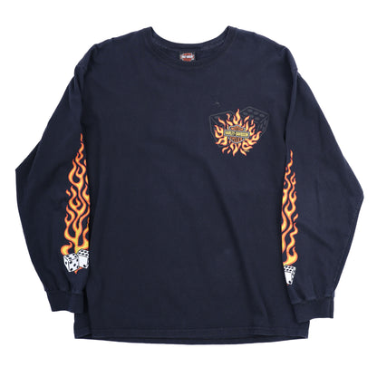 VINTAGE HARLEY DAVIDSON DICE FLAME LONG SLEEVE