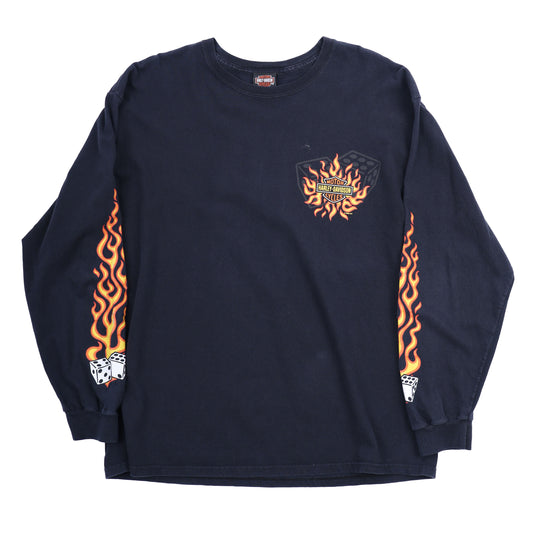 VINTAGE HARLEY DAVIDSON DICE FLAME LONG SLEEVE