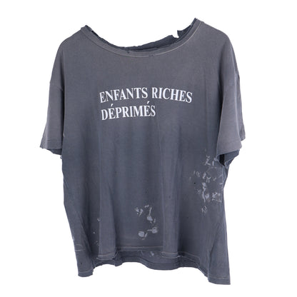 ERD GREY PAINTED LOGO TSHIRT SZ L
