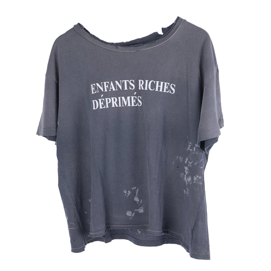 ERD GREY PAINTED LOGO TSHIRT SZ L