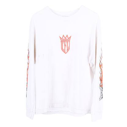 VINTAGE WHITE WEST COAST CHOPPERS WCC FLAME LONG SLEEVE