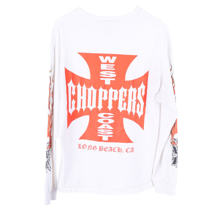 VINTAGE WHITE WEST COAST CHOPPERS WCC FLAME LONG SLEEVE