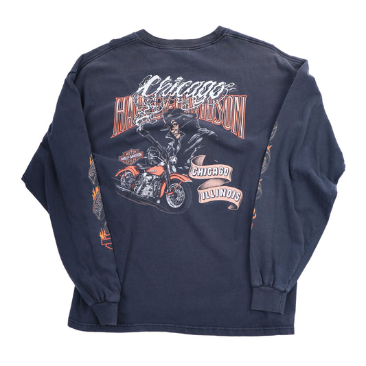 CHICAGO HARLEY DAVIDSON FLAME LONG SLEEVE