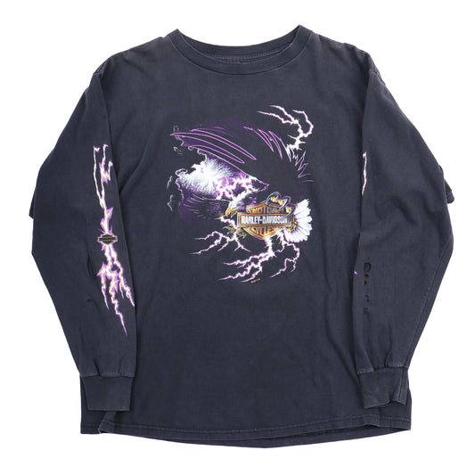VINTAGE PURPLE LIGHTNING EAGLE HARLEY T-SHIRT