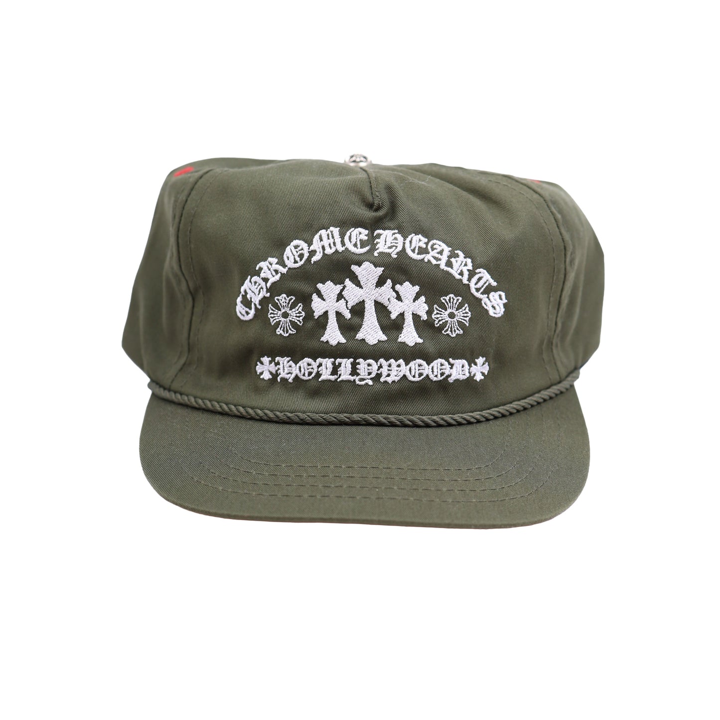 OLIVE TRIPLE CROSS CAMP HAT CHROME HEARTS HOLLYWOOD