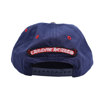 NAVY TRIPLE CROSS CAMP HAT CHROME HEARTS HOLLYWOOD