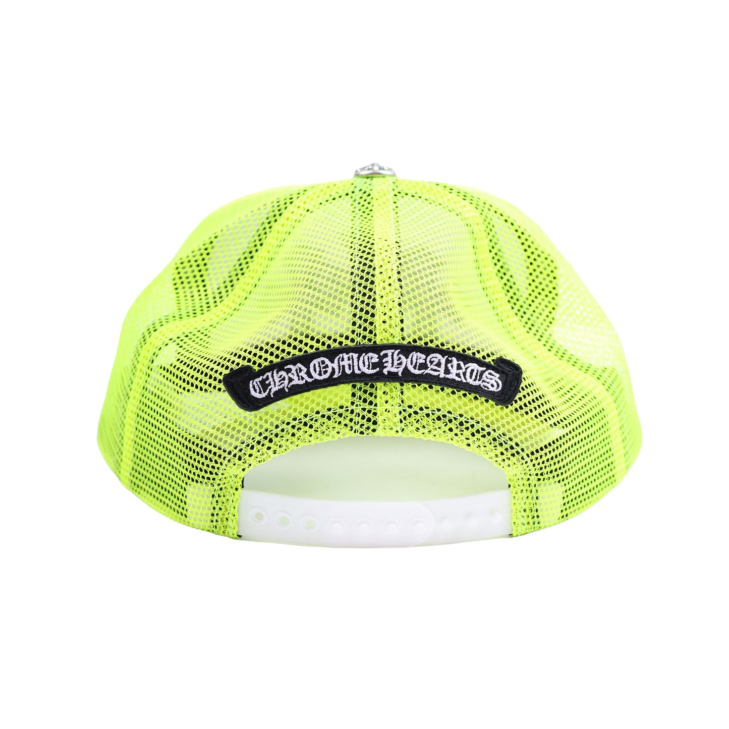 NEON GREEN TRIPLE CROSS CEMETERY TRUCKER HAT