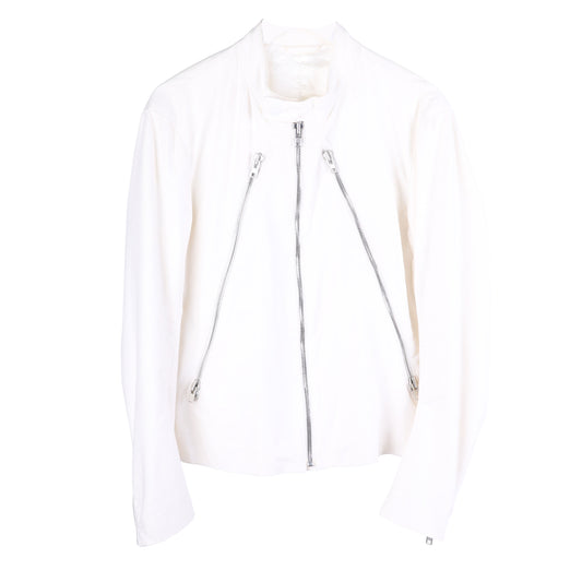 Maison Margiela White 5 Zip Moto Jacket