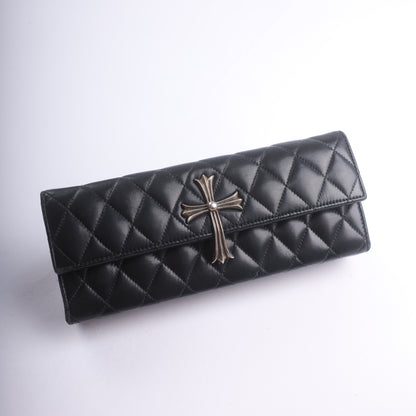 Chrome Hearts Quilted Leather Cross Clutch