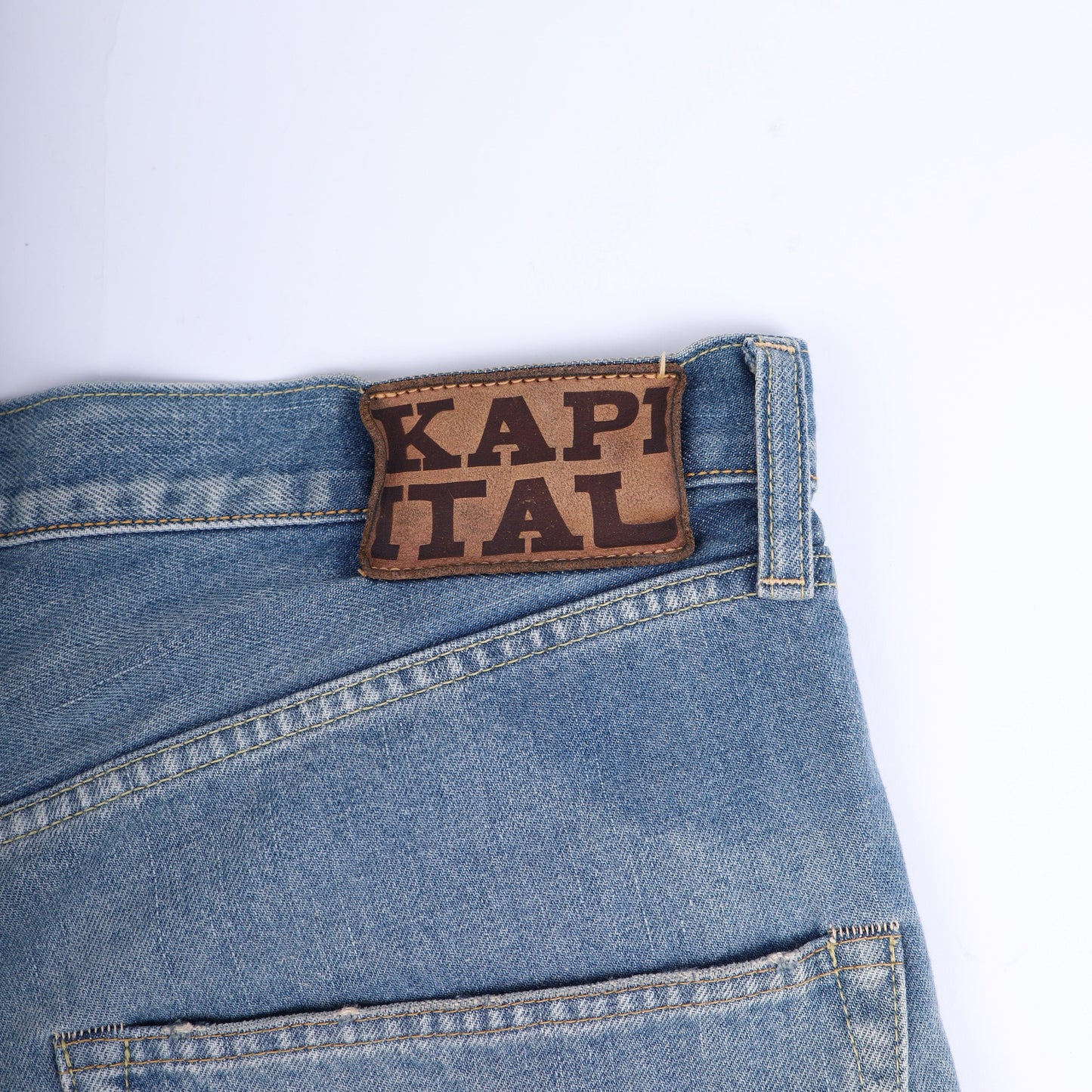 Kapital Bone Denim Shorts Blue