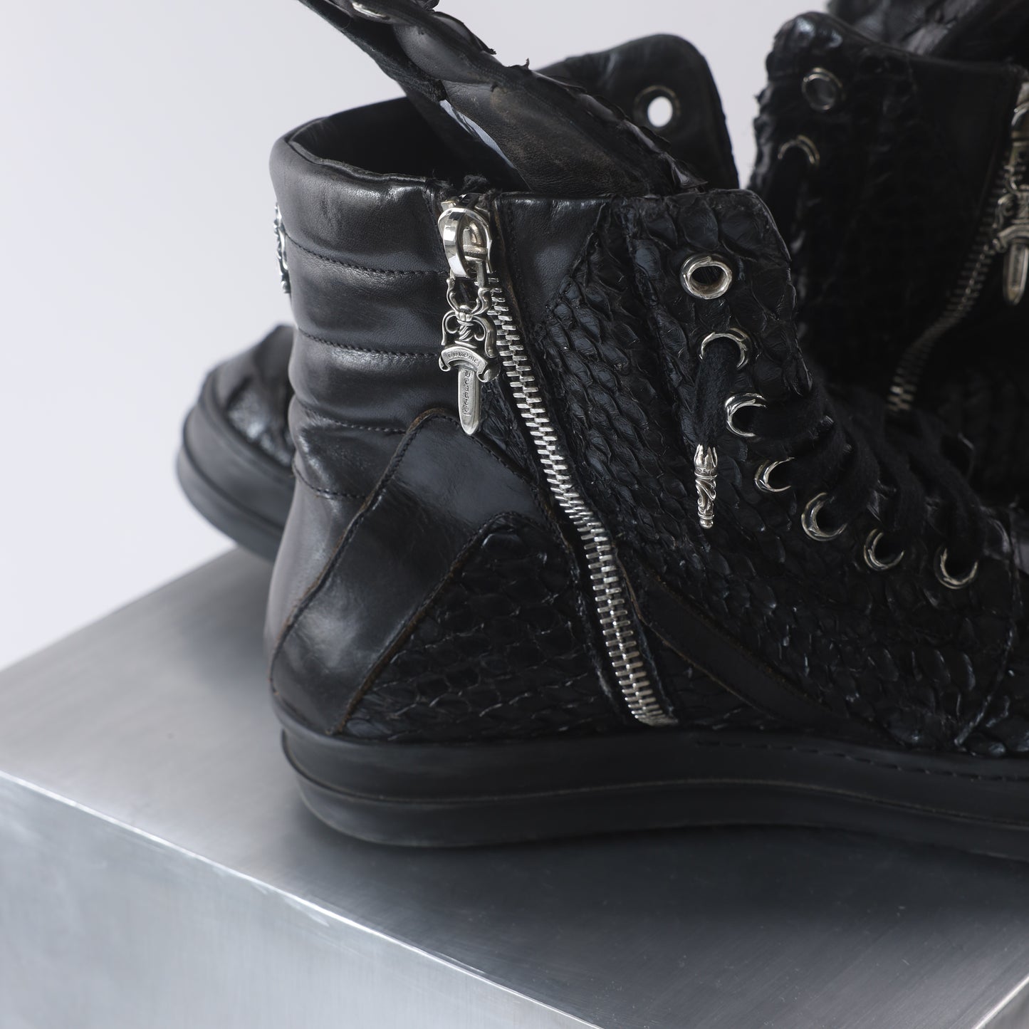 RICK OWENS x Chrome Hearts 1 OF 1 BLACK PYTHON GEOBASKET