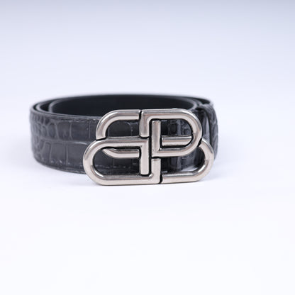 BALENCIAGA BB BELT FAUX CROC BELT