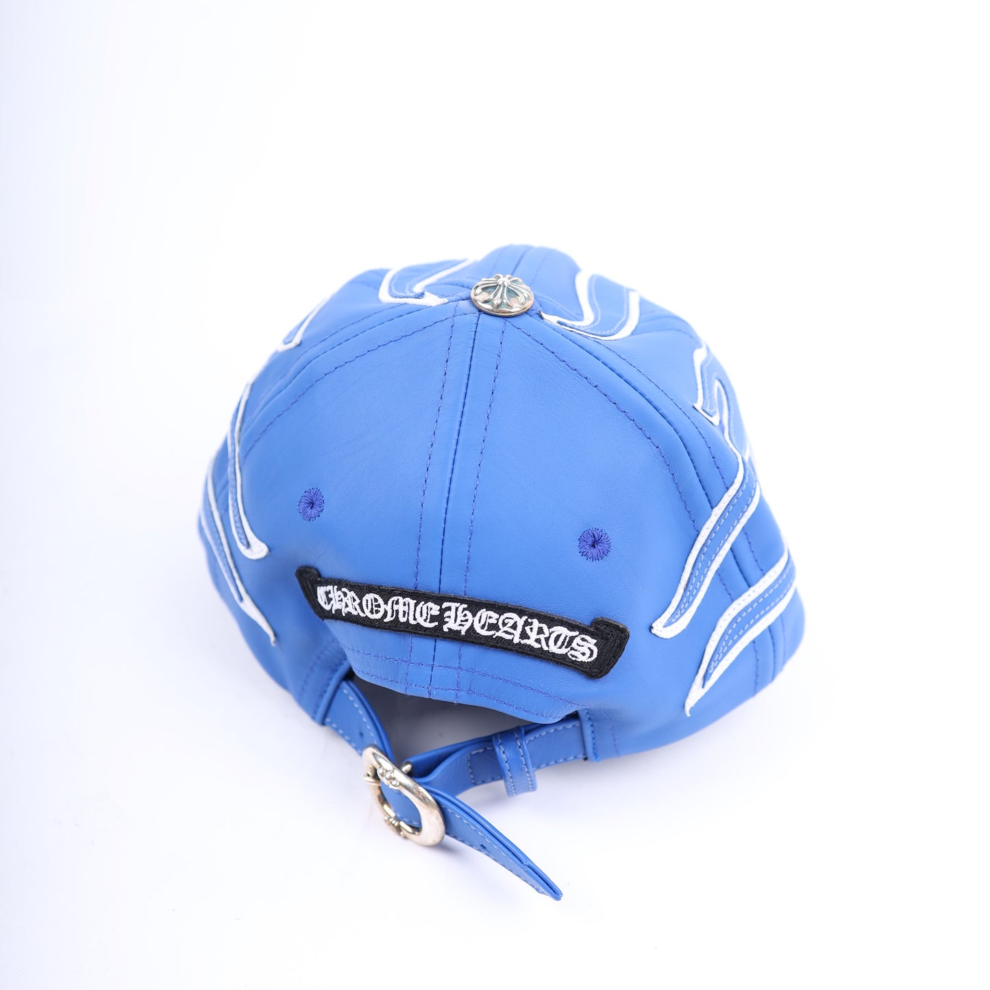 BLUE FLAME GAS STATION FULL LEATHER GUNSLINGER BUCKLE HAT