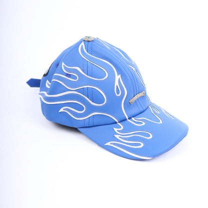 BLUE FLAME GAS STATION FULL LEATHER GUNSLINGER BUCKLE HAT