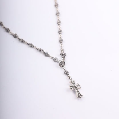 Chrome Hearts Tiny E Rosary Necklace 24 Inches