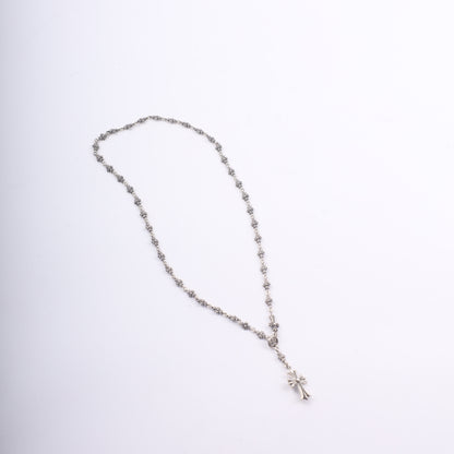 Chrome Hearts Tiny E Rosary Necklace 24 Inches
