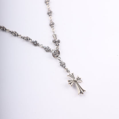 Chrome Hearts Tiny E Rosary Necklace 24 Inches