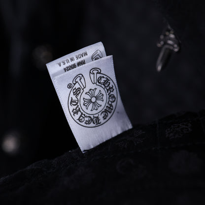 CHROME HEARTS STAR LEATHER VARSITY JACKET WOMEN'S