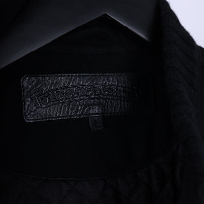 CHROME HEARTS STAR LEATHER VARSITY JACKET WOMEN'S