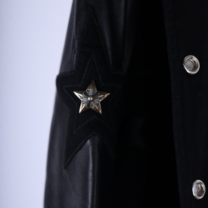 CHROME HEARTS STAR LEATHER VARSITY JACKET WOMEN'S