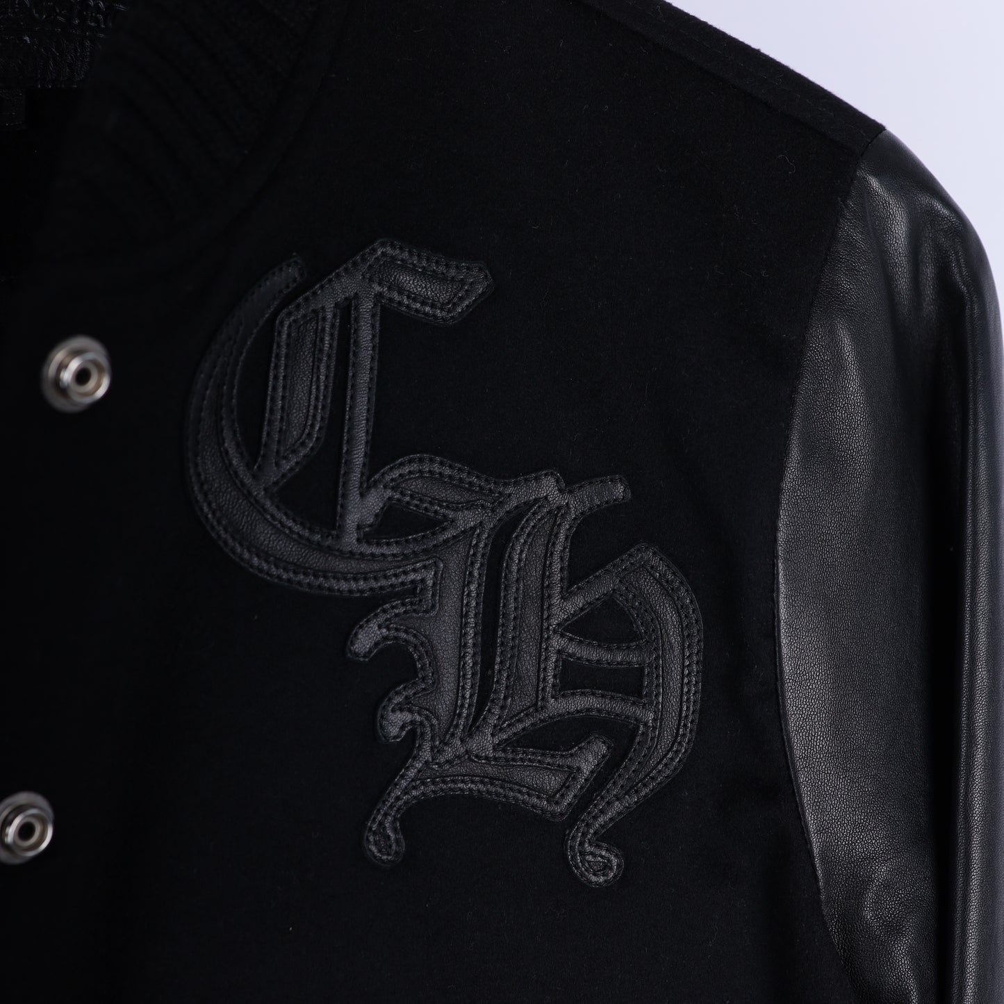 CHROME HEARTS STAR LEATHER VARSITY JACKET WOMEN'S