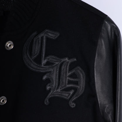 CHROME HEARTS STAR LEATHER VARSITY JACKET WOMEN'S