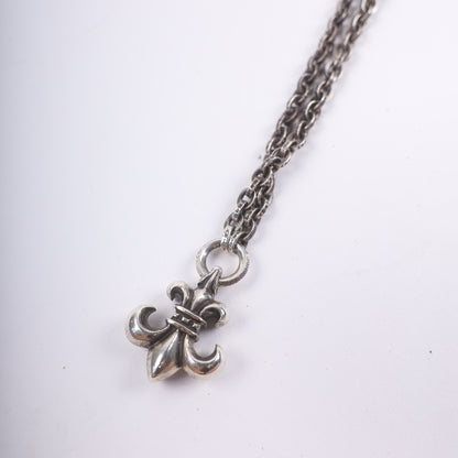 Chrome Hearts Fleur De Lis Pendant & Paper Chain 20 Inch