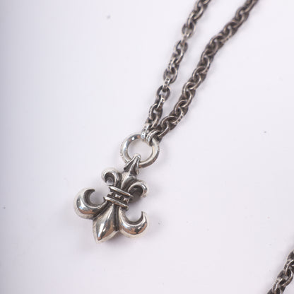 Chrome Hearts Fleur De Lis Pendant & Paper Chain 20 Inch