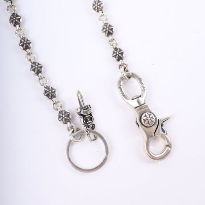 CHROME HEARTS STAR WALLET CHAIN WITH KEYRING 26 LINK