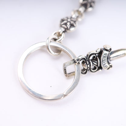 CHROME HEARTS STAR WALLET CHAIN WITH KEYRING 26 LINK
