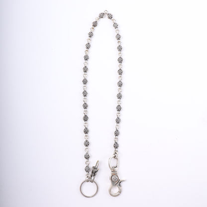 CHROME HEARTS STAR WALLET CHAIN WITH KEYRING 26 LINK