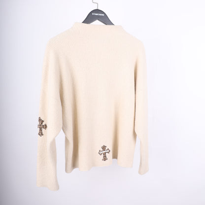 Chrome Hearts Pima Cotton Cheetah Patch Sweater