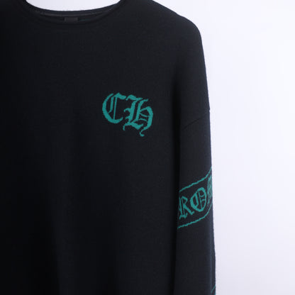 CHROME HEARTS GREEN CASHMERE SWEATER SIZE FREE/XL