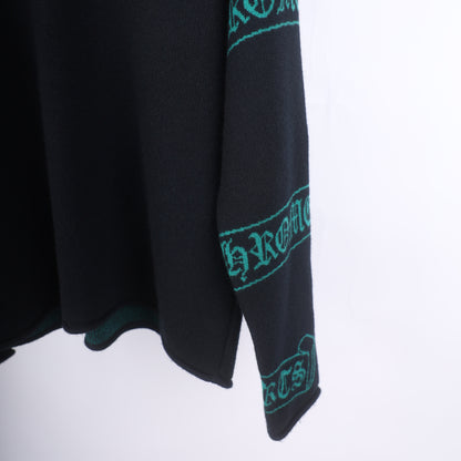 CHROME HEARTS GREEN CASHMERE SWEATER SIZE FREE/XL