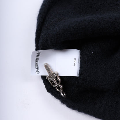 CHROME HEARTS CASHMERE SWEATER WITH LEAPOARD CROSS PATCH