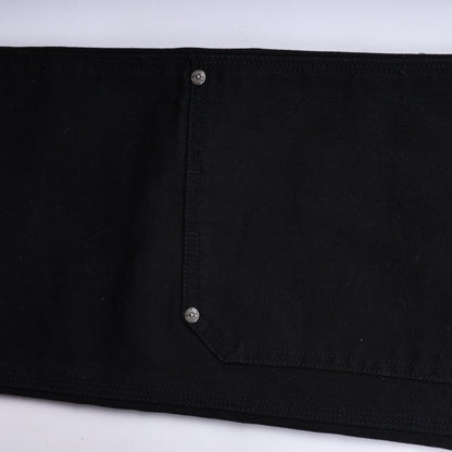 CHROME HEARTS PLAIN BLACK CARPENTER PANTS WITH SILVER HARDWARE