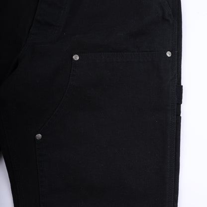 CHROME HEARTS PLAIN BLACK CARPENTER PANTS WITH SILVER HARDWARE