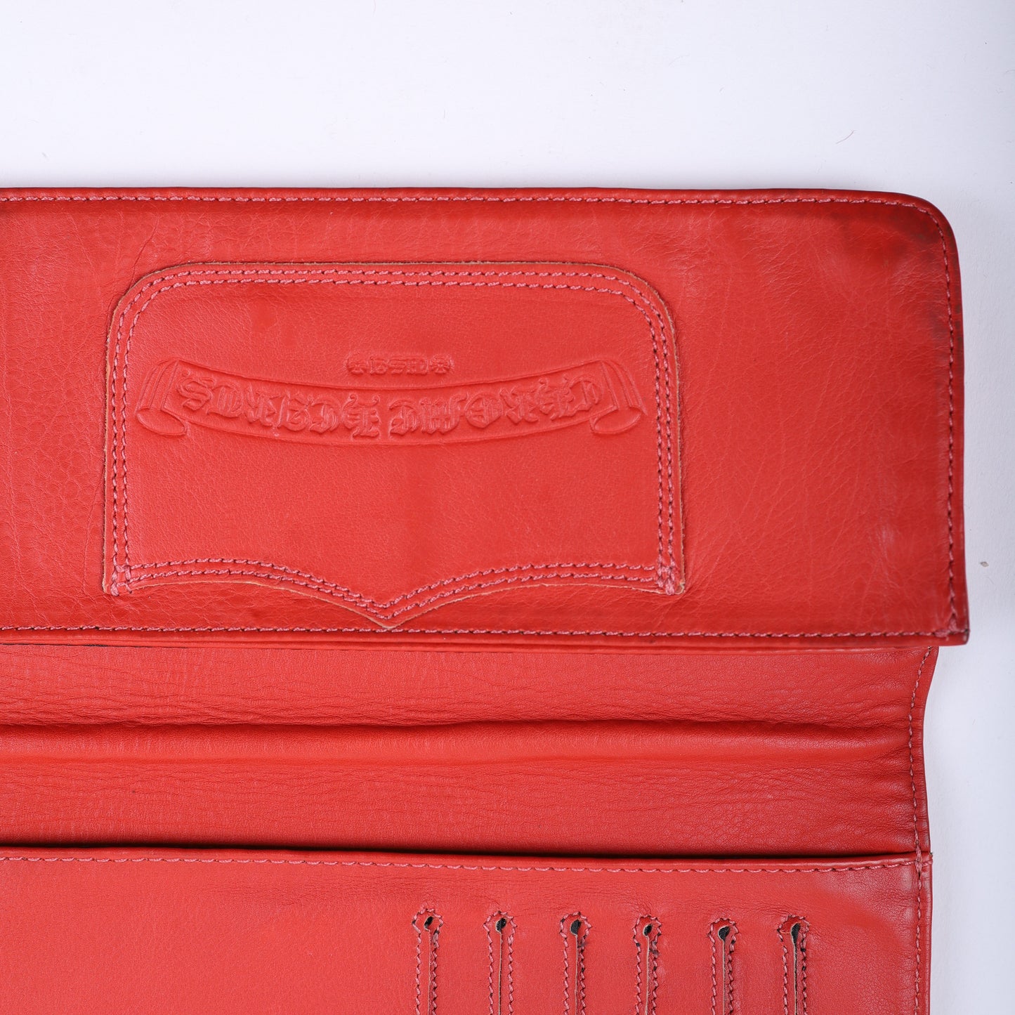 CHROME HEARTS LONG LEATHER WALLET RED