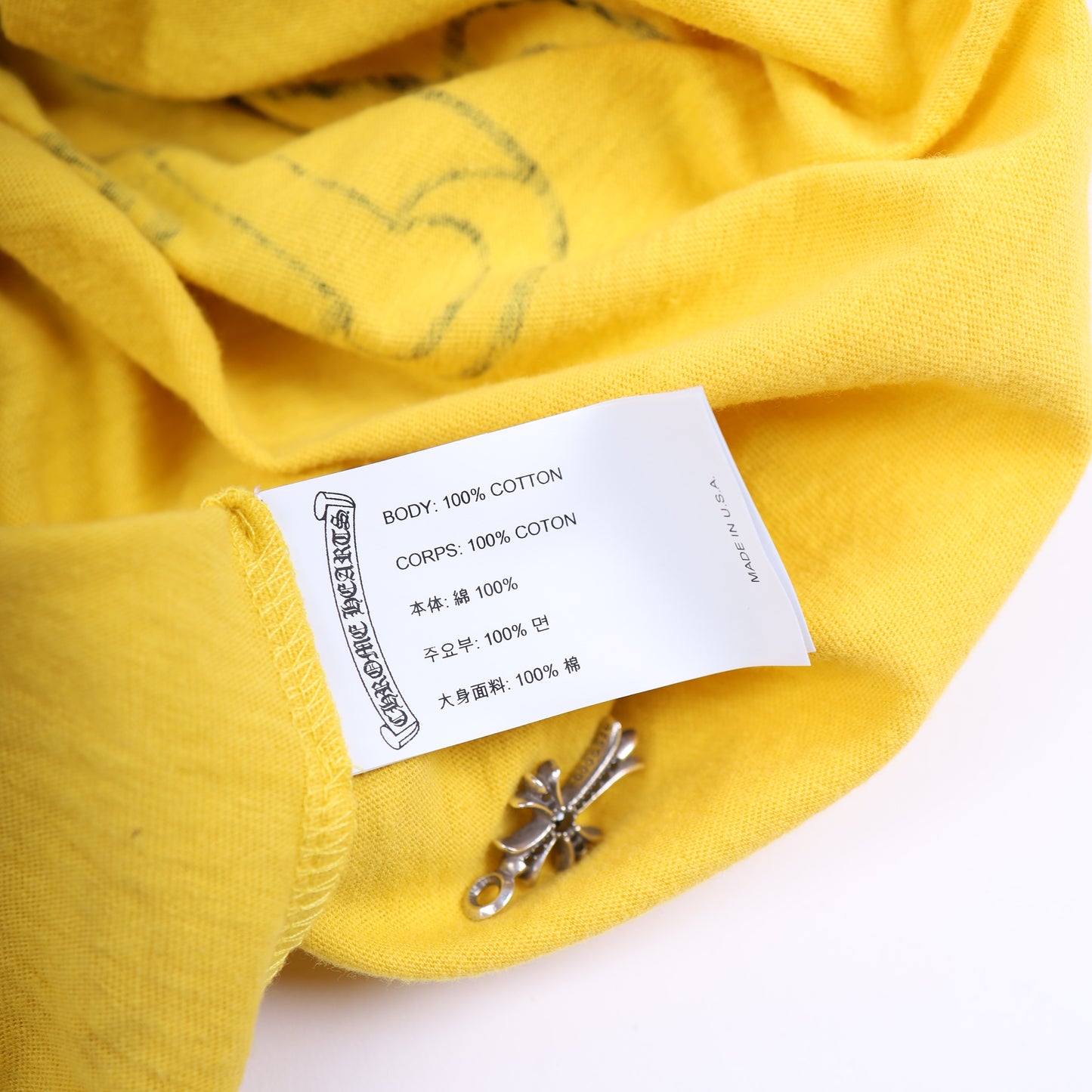 CHROME HEARTS YELLOW HORSESHOE RINGER TEE SMALL